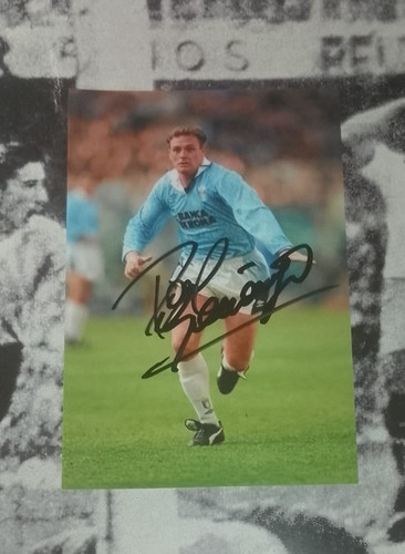 Autografo paul gascoigne 10x15 - autografo,
