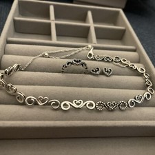 Set Pandora Choker, Anello, Orecchini Fuori Produzione Argento 925