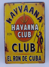Insegna Latta Metallo Havana Club El Ron De Cuba 12x8 Pollici Decorazione Bar