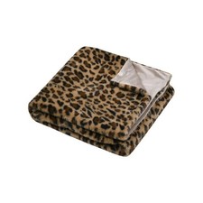 Plaid Fauves Leopard Camel in ecopelliccia 130x160 cm AB964