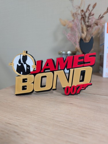 Plaque james bond - 007, 3d