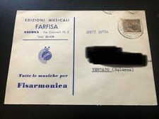 CARTOLINA PUBBLICITARIA VINTAGE 1958-FARFISA ANCONA-EDIZIONI STRUMENTI MUSICALI