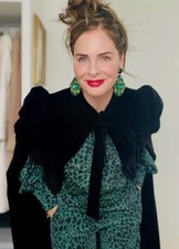 Giacca poncho nera ZARA Trinny Velvet Cape Free taglia M-L edizione limitata nuova