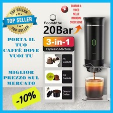 Macchina per Caffè Espresso Portatile Elettrica Wireless Polvere e Cialde 3 in 1