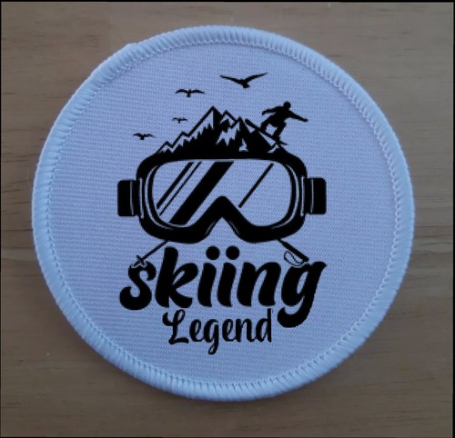Skiing ski skier patch badge - skiing,