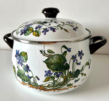 VILLEROY & BOCH BOTANICA PENTOLA GRANDE 7 L METALLO SMALTATO c/COPERCHIO VINTAGE