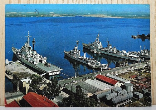 Cartolina colori taranto navi - taranto,