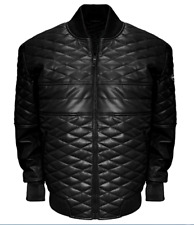 Zayn Giacca Uomo Diamond Trapuntata Biker Puffer Bomber Vera Pelle di Pecora