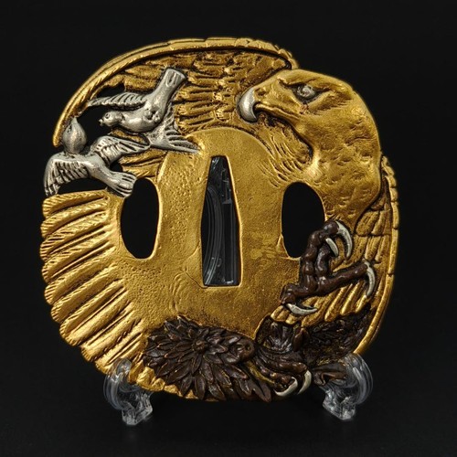 Japanese tsuba hawk - japanese,