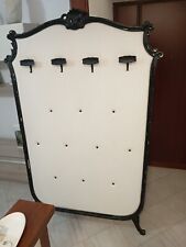 attaccapanni in legno e pelle fatto a mano.bianco e nero