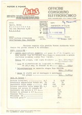 1960 MILANO Motori e pompe ROTOS Preventivo per elettropompa sommergibile 21x30