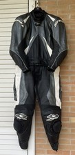 Tuta moto Spyke divisibile in pelle Motorbike Suit Size 54 bianco nero
