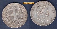 Italia - 5 Lire Vittorio Emanuele 1865 N Napoli TTB III - Argento Silver