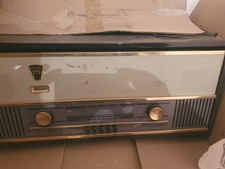 Radio Antica MINERVA GIRADISCHI Legno MOGANO Tutto FUNZIONANTE ! Valvole Vintage