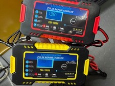 2pz. CARICABATTERIA 12V CARICA AUTOMATICO INTELLIGENTE PER AUTO MOTO SCOOTER LCD
