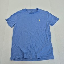 POLO RALPH LAUREN T-Shirt Blu Medio Uomo Personalizzata Slim Fit Logo Ricamato