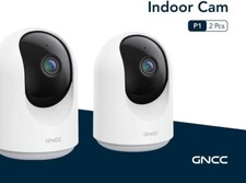 GNCC Telecamera Wi-Fi Interno, 1080P 2 Pz Videocamera Sorveglianza Rotazione