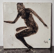 Rara mattonella decorativa in ceramica Firma Pietro Lista, SA arte contemporanea