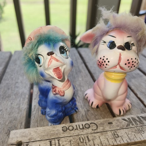 Statuine vintage kitsch cane - 2,