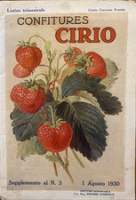 CONFITURES CIRIO - CATALOGO PRODOTTI IN VENDITA 1 AGOSTO 1930
