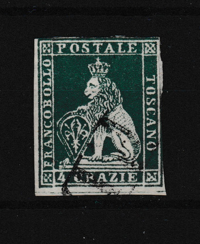 Italia toscana 1851 4cr - italia, verde