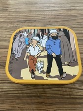 Tim e Struppi - Scatola di latta in metallo latta Tim e Haddock circa 24x21x9 accettabile