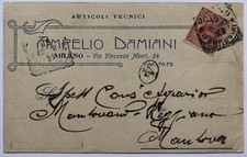 Cartolina Pubblicitaria Ampelio Damiani articoli tecnici Milano T16