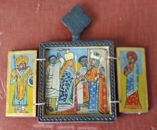 icona da viaggio copta etiopia eritrea periodo coloniale legno dipinto