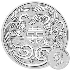 Double Phoenix 2025 moneta d'argento 1 oz argento Ag 999,9 Perth Mint Australia