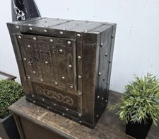 Cassaforte antica italiana in ferro battuto XVIII secolo cassapanca in ferro forte