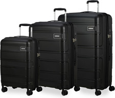 Skymax - Set Di Valigie 3 Pezzi, Nero (Basso Nero)