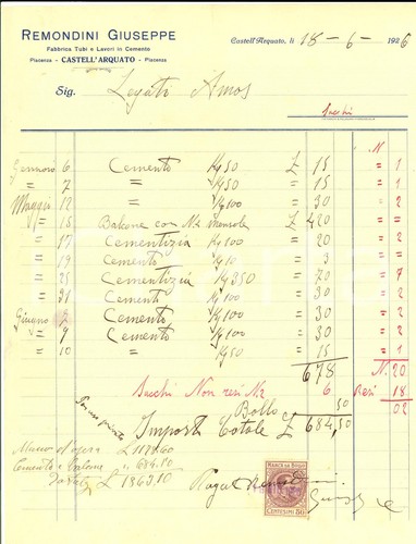 1926 castell arquato - 1926, (pc)