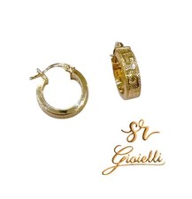 Orecchini Cerchio in ORO GIALLO con Greche ORO 18kt 750% List. 395€