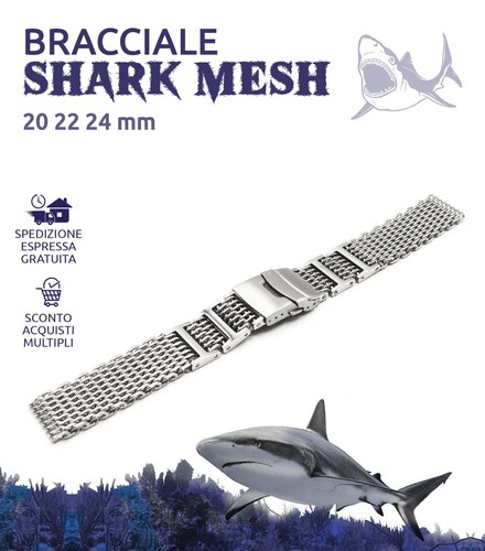 Bracciale shark mesh - , acciaio