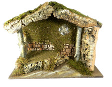 Capanna Artigianale Cm 23x50x38h Paesaggio Grotta + Scelta Pastori Presepe