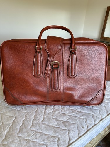 Vecchia valigia pelle - , vintage