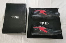 Versace Versus sneaker con patta x uomo pelle nera e rossa 45 complete ottime