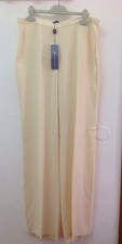 Pantalone Donna Taglia 46 Beige Gamba Larga Claudia Gil  Made ITALY Sartoriale