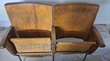 Pair 1950s Wooden Cinema