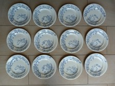 12 Asssiettes Plates XIXème