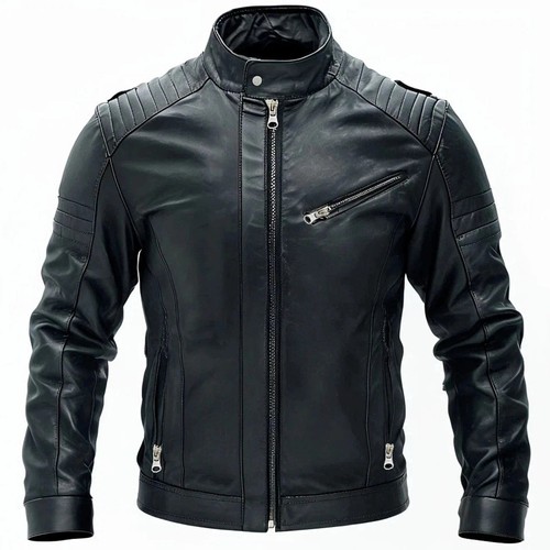 Giacca biker uomo pelle - , di