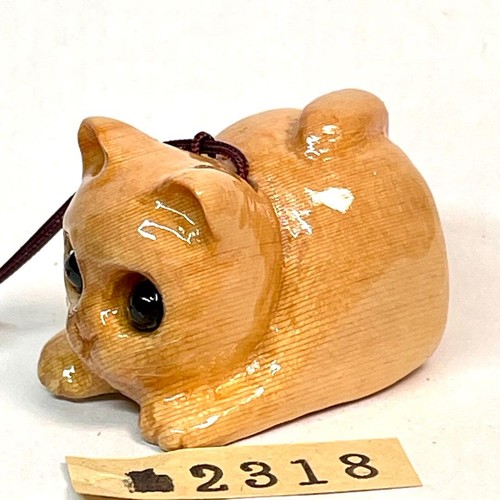 Netsuke gatto kiso hinoki - gatto,