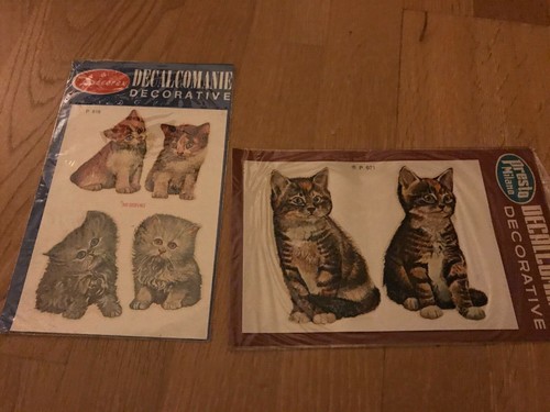 Decalcomanie gatti vintage - decalcomanie,