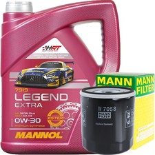 FILTRO OLIO UOMO + 5 LITRI OLIO MOTORE MANNOL LEGEND EXTRA 0W-30 PSA B71 2290 B71 2312