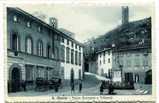 1917 S. Miniato Rist. La Tazza d'Oro Tribunale carrozze cavalli FP B/N VG ANIM.