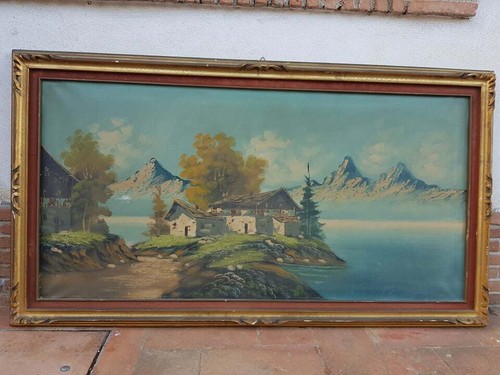 Vecchio grande quadro tela - grande,