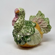 Vietri Italia Maiolica Ceramica Tacchino Zuppiera Salsiera Ciotola Ringraziamento