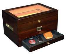 Humidor da piano in vetro lucido 100 ct EWT con cassetto