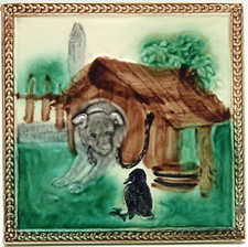 Antico cane in ceramica decorativa dipinto a mano con design cuccia