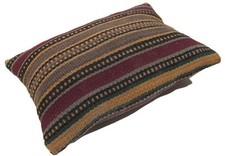 35x25 CM Antico Cuscino Kilim Autentico Originale Fatto a Mano Facile da Pulire 